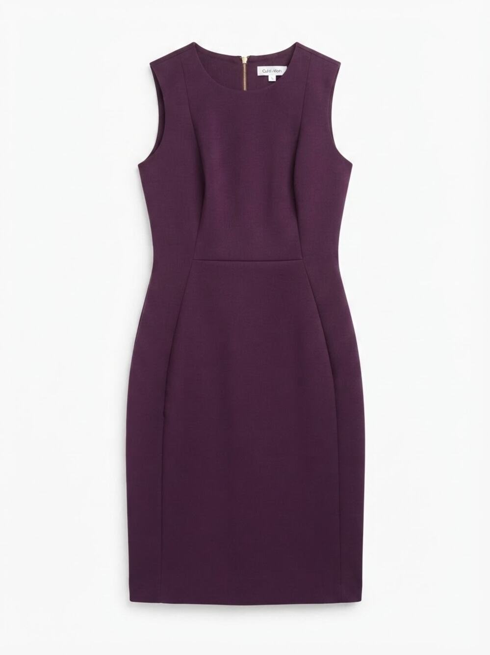 Calvin Klein Purple Dress Womens 2 DXS Short Sleeveless Sheath Career Workwear